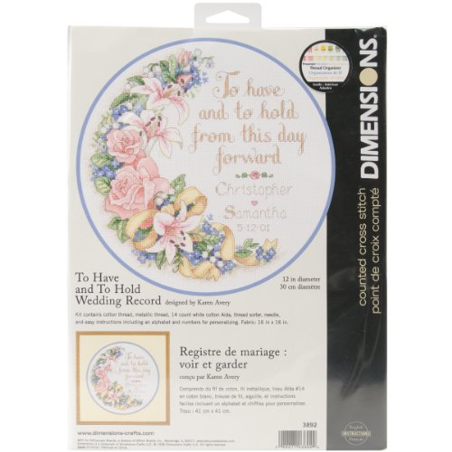Dimensions To Have & To Hold Wedding Record Counted Cross Stitch Kit: 12