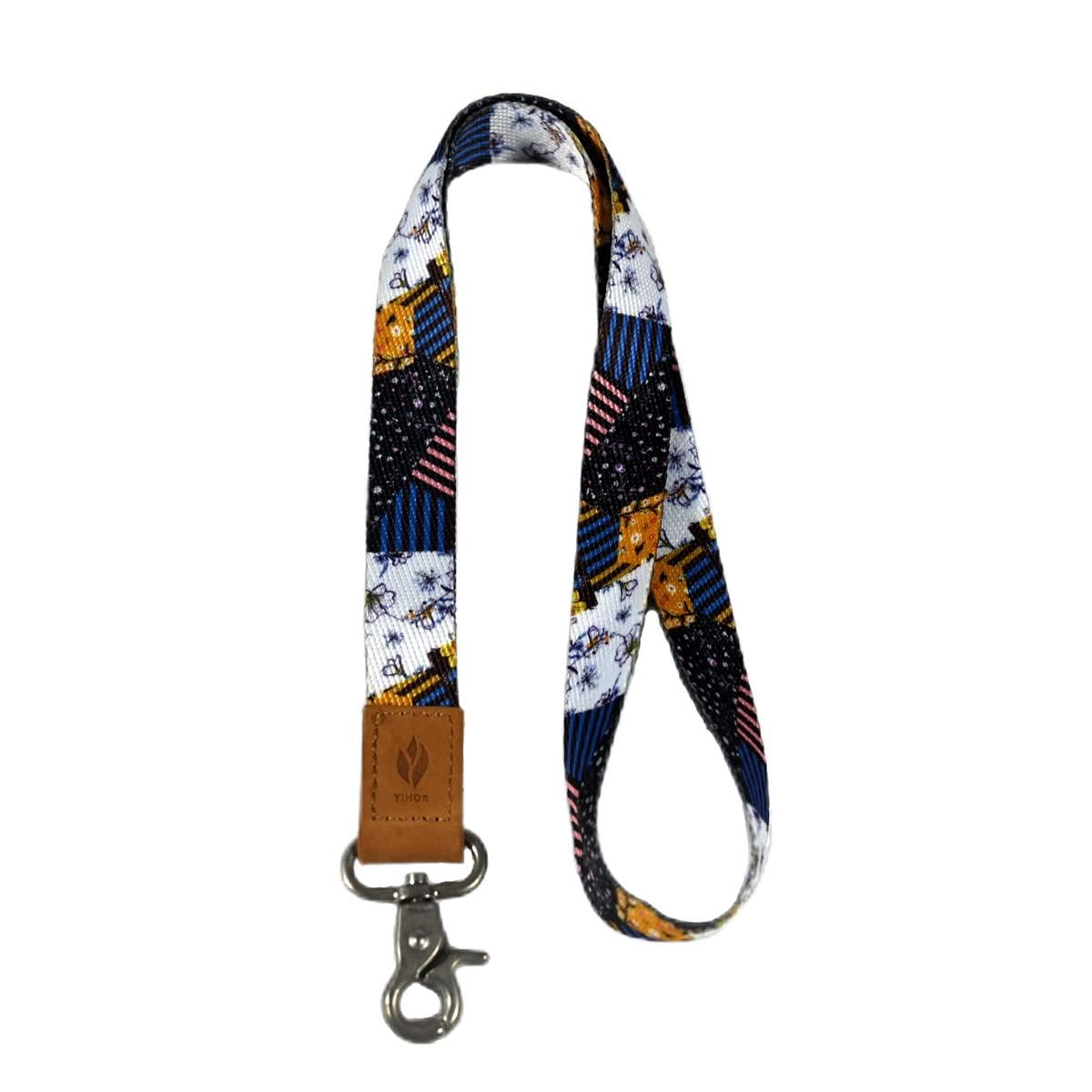 Yihor Keychain Lanyard ID Lanyard Neck Lanyard Key Chain Holder Cool Lanyard for Keys Lanyard for Women Lanyard for Kids (B-Flower)