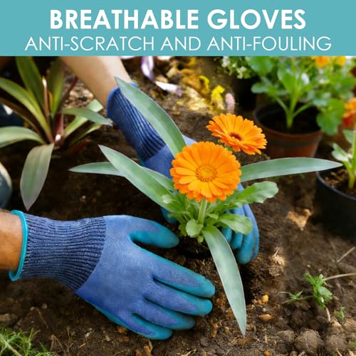 7PC Gardening Tool Set, Gardening Kit Garden Bag with Heavy Duty Holding Bag, Garden Hand Tool Set, Gardening Gifts for Women and Men