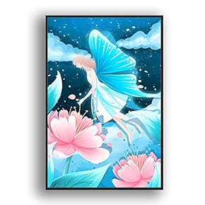 Framed Canvas Wall Art for Living Room, Bedroom Flow in The Dream Canvas Prints for Modern Home Decoration Ready to Hang - 16"x24" inches