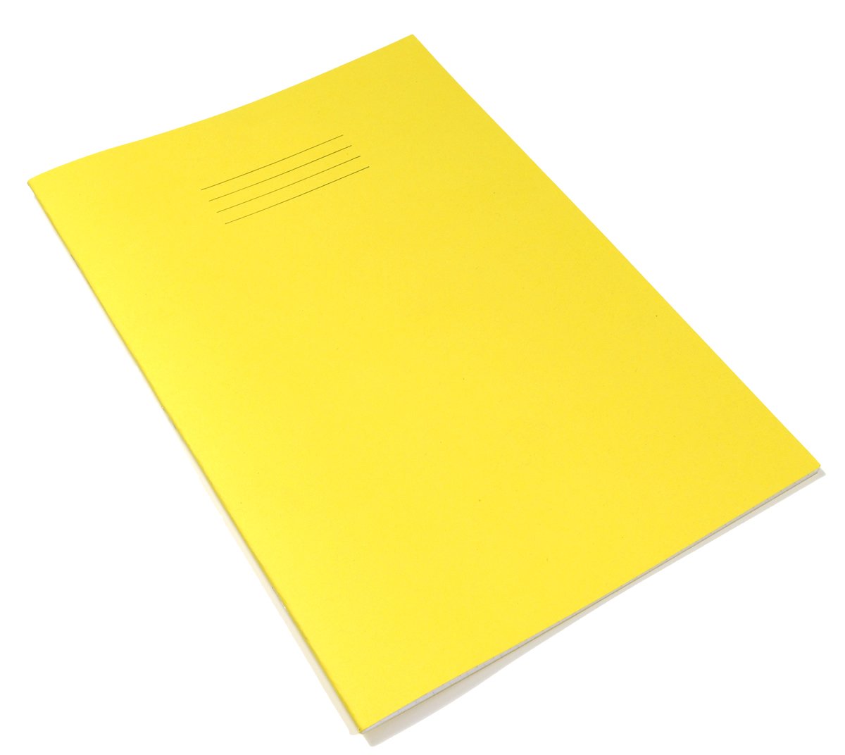 Rhino, Yellow/Pink,VEX681-108PP-0 Stationery Tinted Exercise Book | A4 | 48 Page | 12mm Lined with Margin | Yellow Cover with Tinted Pink Paper | Learning Resources | School Books | Pack of 10