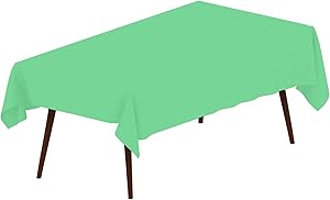 DHY 6 Pack Plastic Tablecloth, Heavy Dut Vinyl Table Covers, Disposable Table Cloth Great for Buffet Table, Parties, Wedding, Holiday Dinner(Apple Green, Rectangle (54