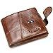 Contacts Mens Genuine Leather Cowhide Bifold Short Wallet with Removable Coin Pocket Brown
