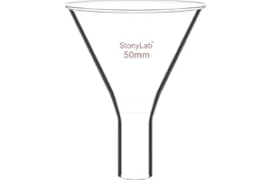 stonylab Glass Powder Funnel, Heavy Wall Borosilicate Glass Short Stem Funnel with 50 mm Top Diameter and 22 mm Stem Length