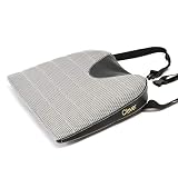 Clever Yellow Car Seat Cushion with Strap - Extra Firm, Thick 2 Inch Foam Auto Wedge, Coccyx Support for Back, Hip, Leg Pain, for Drivers, Office Chairs, Wheelchairs, Breathable, Washable Cover