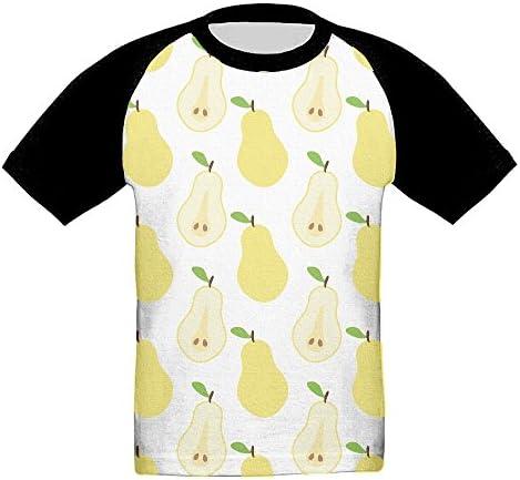Plumln Fruit Pear Front Print Funny Short Sleeve T-shirt Tee For Kids Children