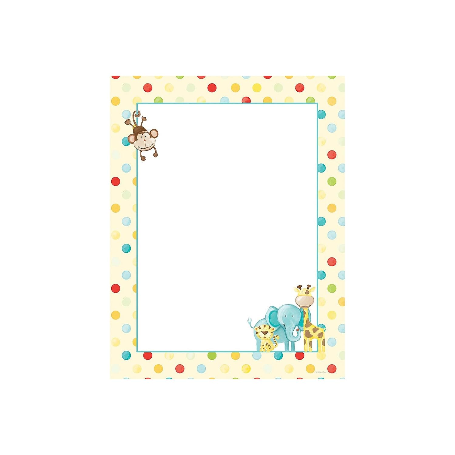 Great Papers! Baby Zoo Animals Letterhead, 80 Count, 8.5"x11" (2013163)