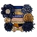 Navy & Gold Sparkle - Mini DIY Headband Kit - Makes 6 Headbands - Baby Shower Headband Station - Fashion Headbands for Birthday Party & Baby Shower Games