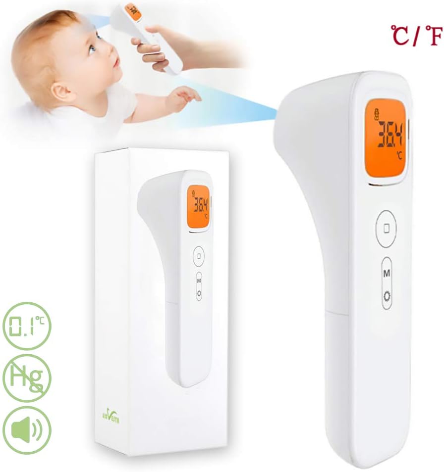 Electronic Body Thermometer Ear Temperature Forehead Thermometer Digital Temperature Gun Non-Contact Thermometer Infrared Thermometer for Household Baby Adult