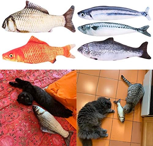 Readygohigh 猫おもちゃ 魚 ぬいぐるみ 猫 おもちゃ またたび 5点セット ぬいぐるみ 魚 キャットニップ ミント 肥満解消 爪磨き ストレス解消 運動不足解消 猫トイ キャット用品 遊び道具 B07yvcr8 950円