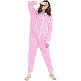 Kgromfy Adult Onesie Hooded Jumpsuit Family Couples Matching Pajamas Zipper Sleepwear One Piece Christmas Loungewear