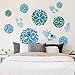 Fashion 3D DIY Creative Blue Flowers Wall Decals Flower Vines Wall Stickers Murals Removable Decor Decal for Living Room Girls Bedroom Home Wall Decoration Nursery Room Sticker Kids Stickers