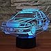 YKLWORLD Police Car Night Light 3D Optical Illusion Lamp LED Desk Table Lamp with Touch Switch Button Control 7 Colors Change USB Cable Lighting Toy for Car Lover Kids Boys Gift Room Decoration
