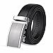 Vbiger Men's Leather Belt Sliding Buckle 35mm Ratchet Belt Black (42