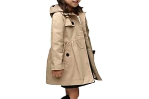 Betusline Girl's Single Breasted Trench Coat Dress Coat Outerwear, 2-14 Years