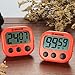 WECKEW Digital Kitchen Timer, Cooking Timer, Large Display, Strong Magnet Back, Loud Alarm, Timer Memory Recall Function, Count up Countdown Timer for Kids Baking Exercise Game (2 Pack Orange)