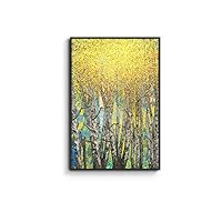 Framed Canvas Home Artwork Decoration Golden Forest Canvas Wall Art for Living Room Bedroom - 16x24 inches
