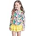 Quicksilk Girls and Boys Long Sleeve Rashguard Set (7 Big Kids, Blue-Floral)