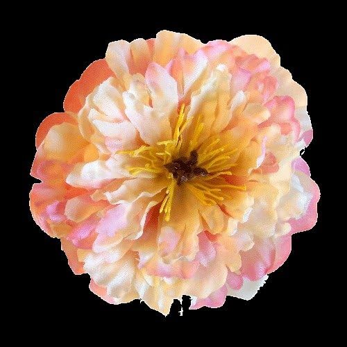 New Peony Artificial Flower Hair Clip/Pin Brooch (Pink Cream)