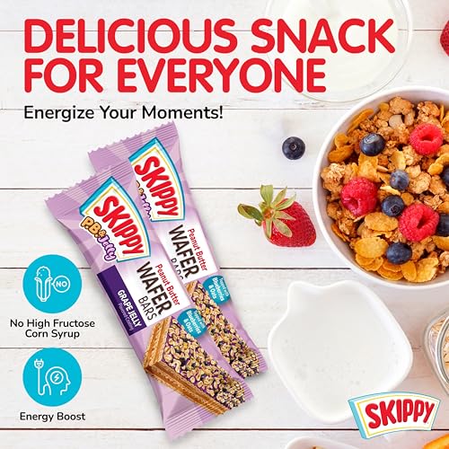 SKIPPY P.B. & JELLY PEANUT BUTTER AND GRAPE JELLY COATED WAFER BARS, 1.3 OZ, 6 CT (36G)/BAR