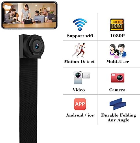 Spy Camera, Hidden Mini Wifi 1080P Wireless Small Portable Security Camera with Motion Detection Indoor Outdoor for Home Office