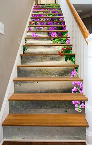 Stairs in Bloom Self-Adhesive Stair Decals - Peel and Stick Vinyl Stair Risers for Wooden Steps Stair Riser Stickers Made in USA for DIY Home Decorations (7"Hx37"W) 14 Decals