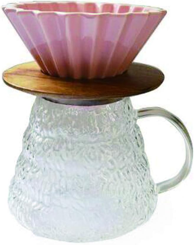 NAGU Ceramic Coffee Filters,V60 Ceramic Pour Over Coffee Dripper,Slow Drip Coffee Filter Metal Cone,Paperless Reusable Single Cup Coffee Maker,Perfect for Family,Office,Party,Teatime Used,Pink