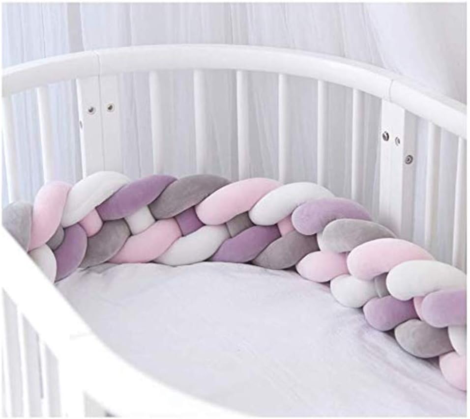Soft Baby Bed Rails Crib Cot Bumper Pads Bedding Set Baby Head Guard Bumper Knot
