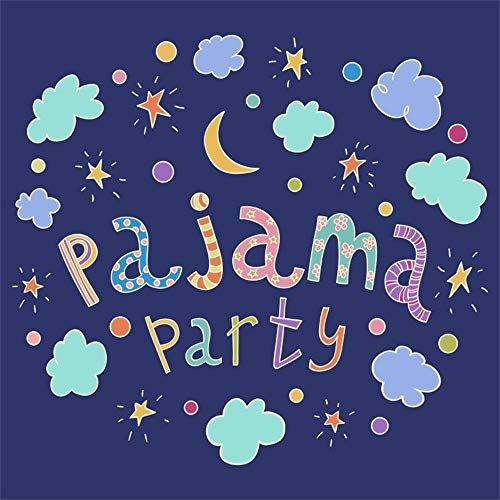 OFILA Pajama Party Backdrop 5x5ft Slumber Party Photography Background Children Sleepover Party Kids Pillow Fights Events Leisure Activities Holidays Party Photos Video Shoots Props