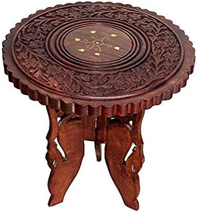 Indian Gifts Shoppee Beautiful Wooden Folding Side Table