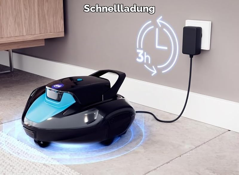 MOOVO. Poolroboter Kabellos. 90 Min Laufzeit. Pools bis 80m²