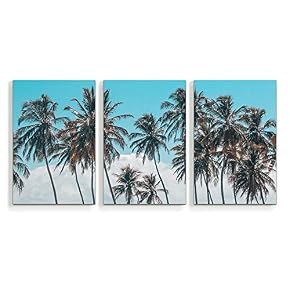 Beach Palm Trees Paradise Painting Artwork for Home...