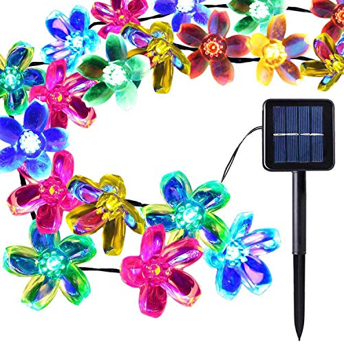 LETTON Solar String Lights Waterproof Outdoor 50 LED 22FT 8-in-1 Mode for Home Christmas-Multicolor