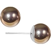WARIDAR Brown Faux Pearl Stud Earrings, S925 Silver Posts Hypoallergenic for Women