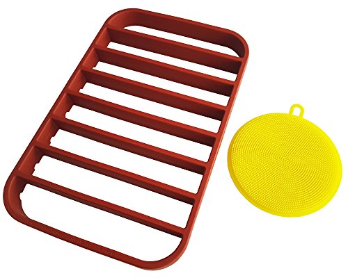 Stan Boutique 10.8" x 7" Nonstick Roasting Rack for Oven, Fits Quarter Sheet Size Baking Pan - Red Silicone