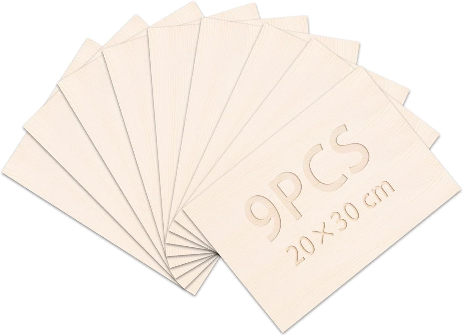 DOITEM Balsa Wood Sheets, 9Pcs Thin Wood Sheets Balsa Wood 300x200x1.5mm Wooden Blank for Cricut Maker Wood Craft Painting Engraved Model Making Projects