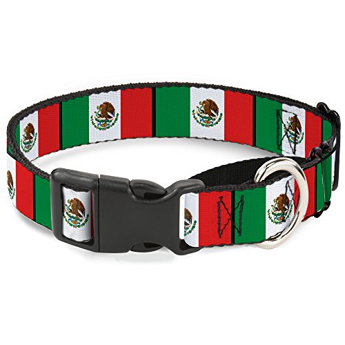 Buckle-Down MGC-W31354-WM Mexico Flags Martingale Dog Collar, Medium