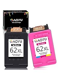 GAOYU 62XL - Cartuchos de tinta remanufacturados para impresora HP Envy 5540, 5541, 5542, 5543, 5544, 5547, 5548, 5549, 5640, 5642, 5643, 5660, 5661, 5663, 5664, 7640, 7643 y 7644 (sustituye a 62XL), color negro