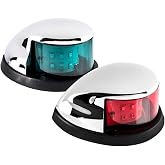 Sebnux LED Boat Navigations Light Marine Red and Green Bow Light (Silver) | Rust-Resistant IP67 5000K LED 3NM visible Ideal for Pontoon,Fishing Boat, Bass, Skiff, and Yacht