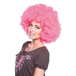 Folat Peluca XXL Afro Rosa Disco Fastnacht de Carnaval