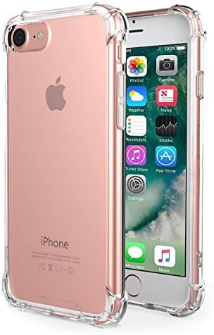 iPhone 7 Case,iPhone 8 Case, Casgen Crystal Clear Cover Case [Shock Absorption] with Transparent Hard Plastic Back Plate and Soft TPU Gel Bumper-Clear