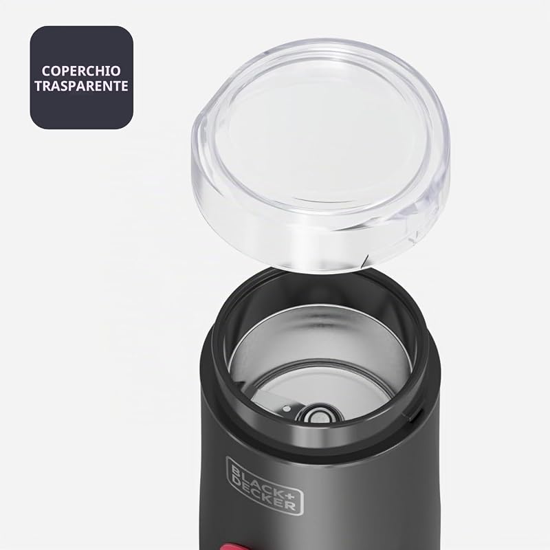 - Macinacaffè Elettrico 150W | Lame in Acciaio Inox | Capacità 50g | Sistema di Blocco | Avvolgicavo | Piedini Antiscivolo | Compatto ed Elegante | Ideale per Caffè e Spezie