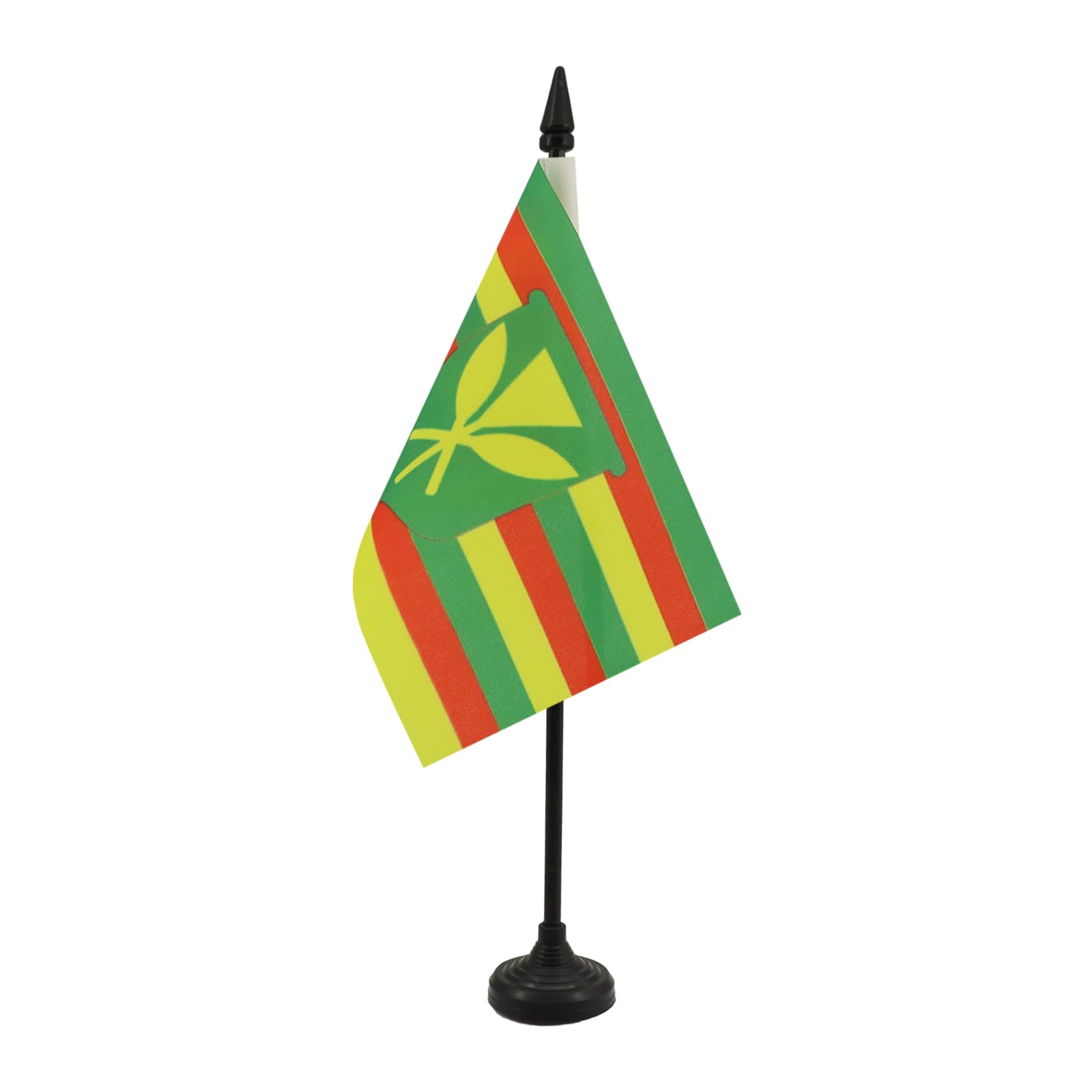 AZ FLAG - Hawaii Kanaka Maoli Table Flag 4'' x 6'' - Native Hawaiians Office Mini Banner 100% Polyester 15 x 10 cm - Mini Desk Flag with 10'' Pole and Black Plastic Base
