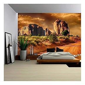 Beautiful Image of a Road Through Monument Valley - Removable Wall Mural | Self-Adhesive Large Wallpaper - 66x96 inches
