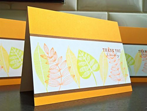 Handmade Thank You Cards Set of 2, Autumn Thank You Notes, Fall Stationery, Leaf Cards Set
