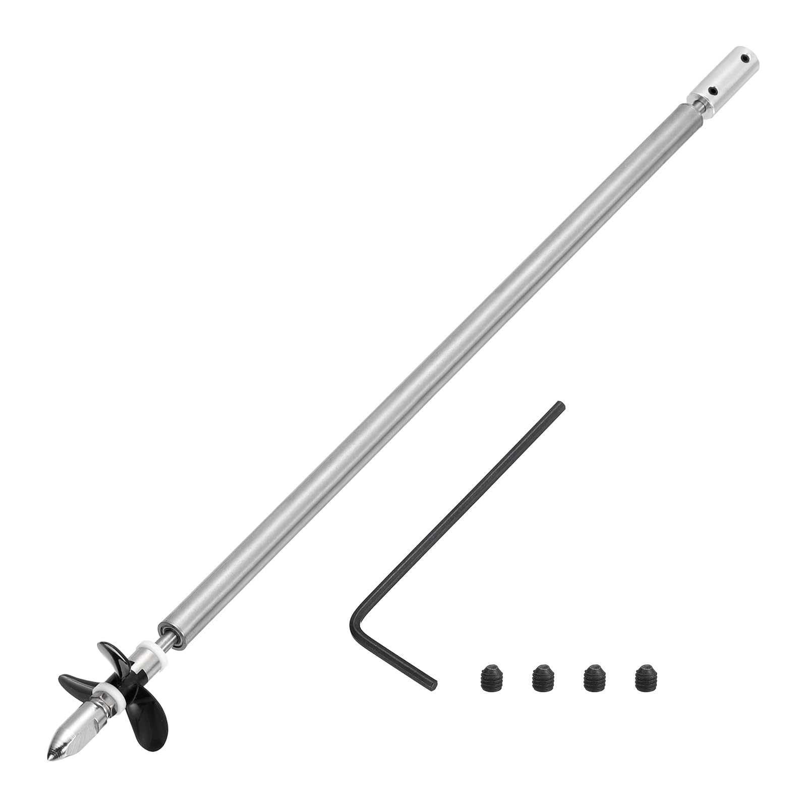 sourcing map Drive Shaft W Propeller and Coupling Joint for RC Boat Coupler Assemble Kit, L300mm Shaft, L25mm Sleeve, D36mm Three Propeller, Fit for 5 mm Motor Shaft — image 1