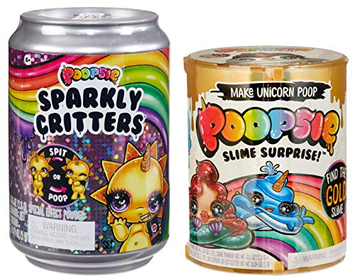 Poopsie Slime Surprise Unicorn Poop Pack Drop 2 Make Magical Unicorn Poop & Poopsie Sparkly Critters Poop or Spit