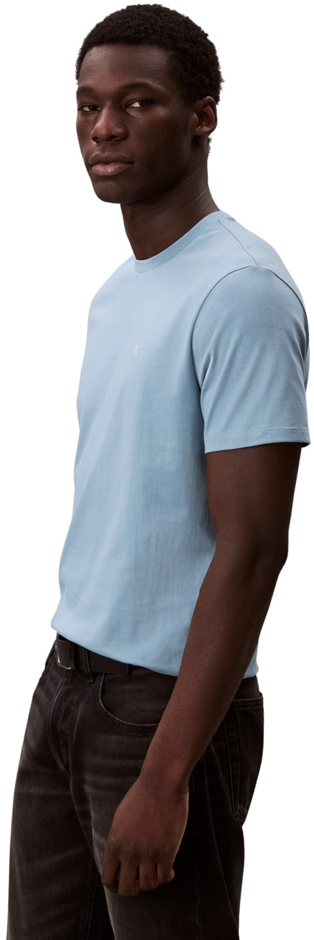 Calvin Klein Herren T-Shirt Kurzarm Classic Monogram Tee mit Rundhalsausschnitt, Blau (Smoke Blue), XL 3