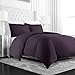 Beckham Hotel Collection Luxury Soft Brushed Microfiber Duvet Cover Set with Embossed Diamond Pattern - Full/Queen - Purple
