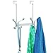 iDesign York Lyra Over the Door Organizer Hooks for Coats, Hats, Robes, Towels - 8 Hook, Chrome